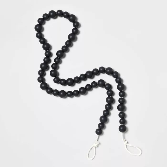 6ft Wood Bead Garland Black - Wondershop&#8482; | Target