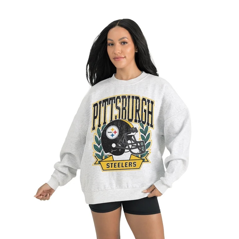 Women's Gameday Couture Gray Pittsburgh Steelers Heritage Premium Fleece Pullover Sweatshirt | Walmart (US)