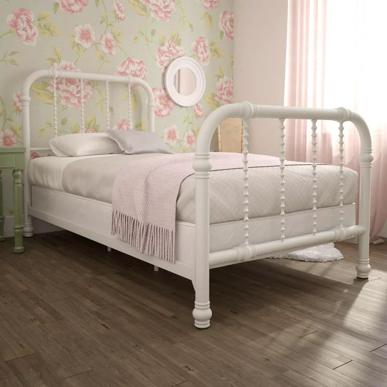 DHP Jenny Lind Kids Metal Bed Frame with Headboard, Twin, White | Walmart (US)