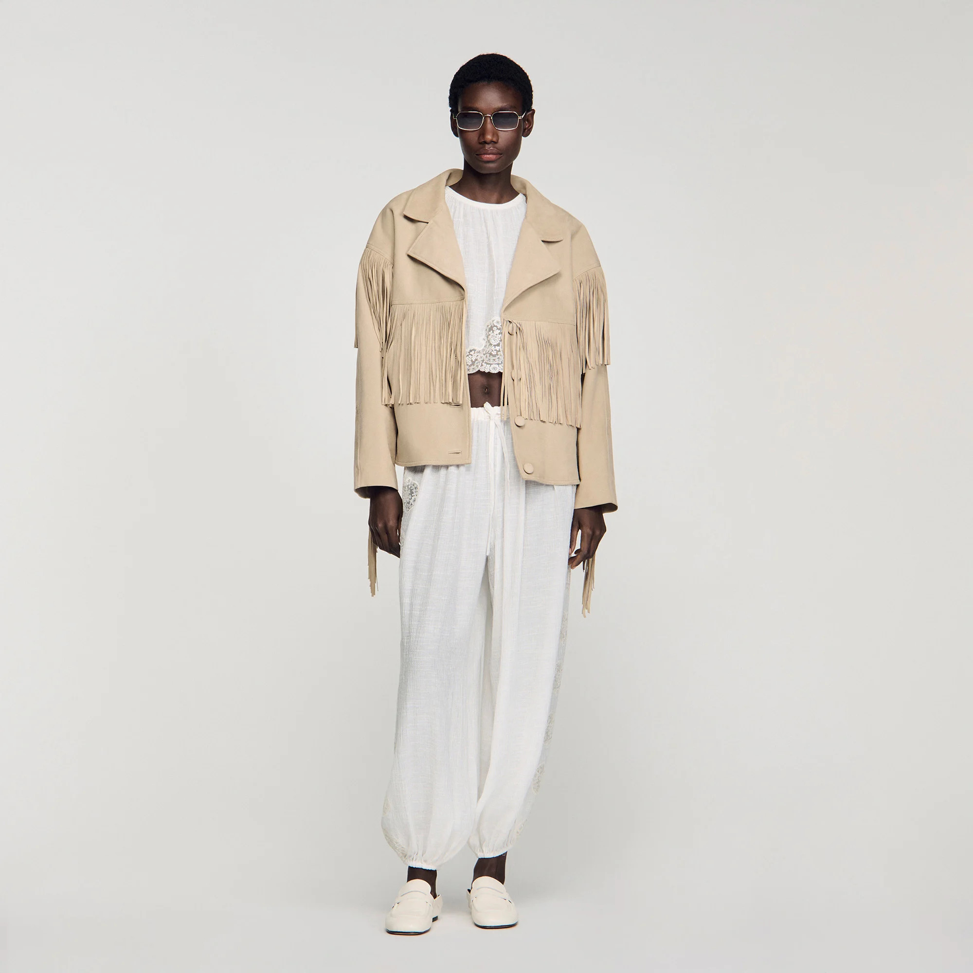 Fringed suede jacket | Sandro US | Sandro-Paris US