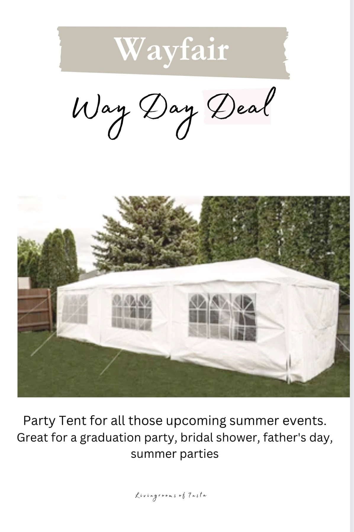 Party tent For outdoor events, graduations, summer parties, brunch, showers, birthday parties 

#LTKSeasonal #LTKhome #LTKFind