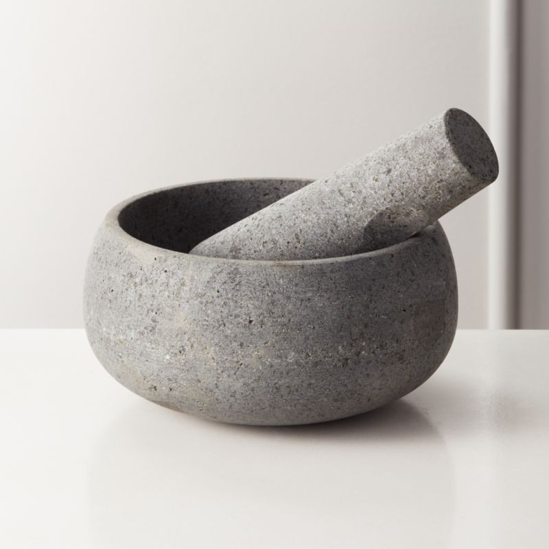 River Stone Mortar and Pestle + Reviews | CB2 | CB2