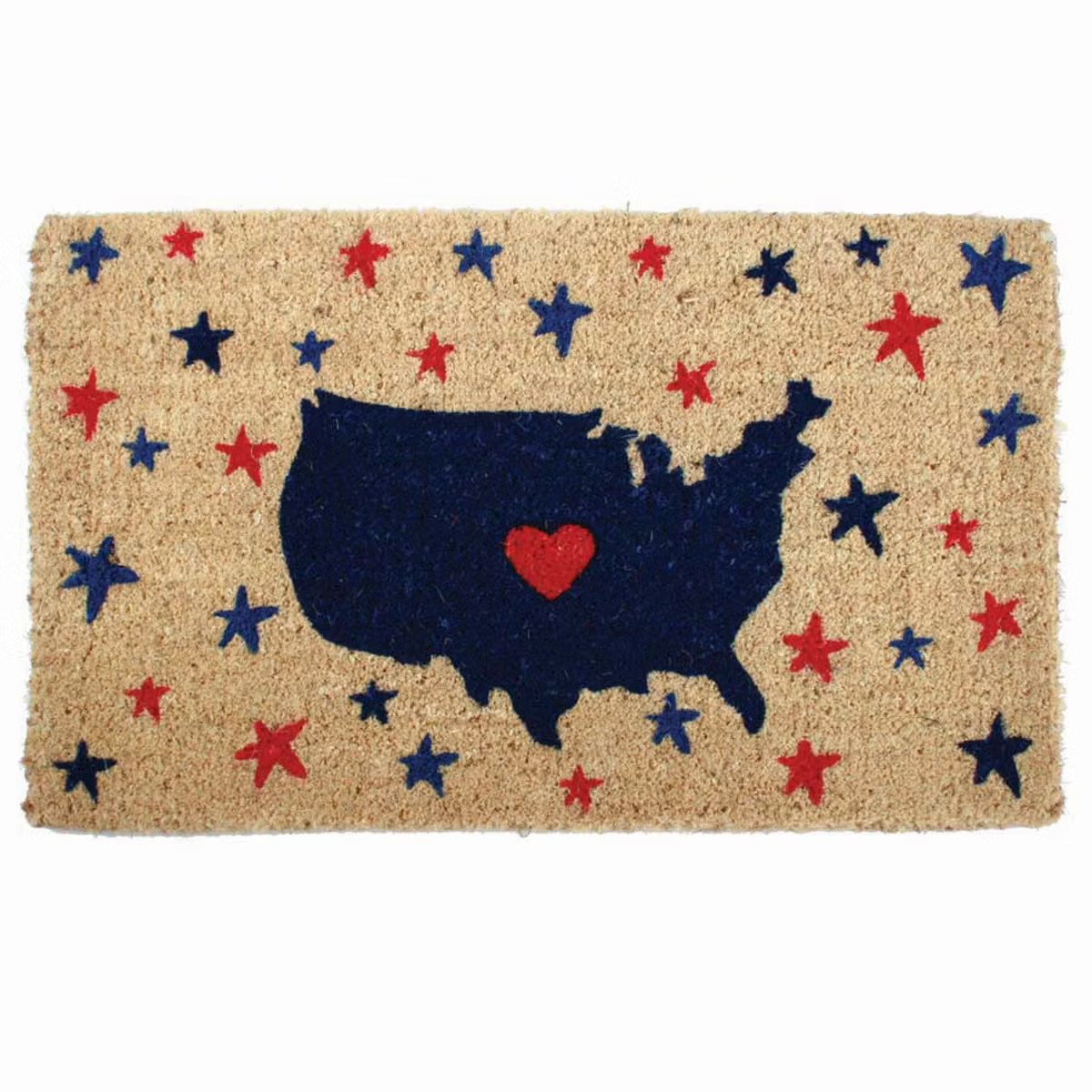 tagltd 18" x 30" Red White Blue USA Map with Stars Rectangle Indoor and Outdoor Coir Door Welcome... | Target