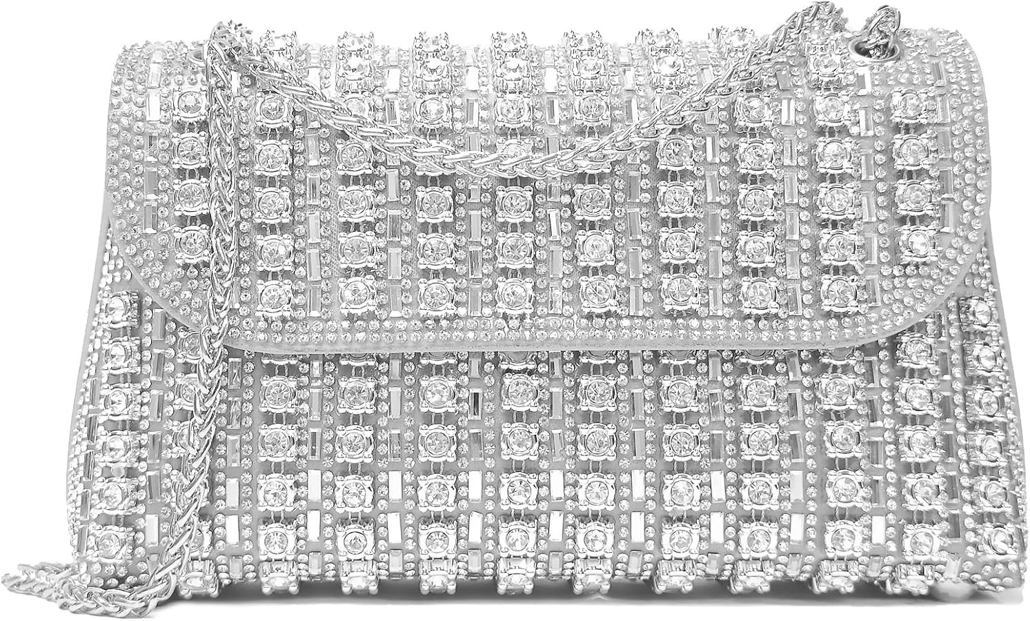 Flower Rhinestone Crystal Clutch Purse Shoulder Bag Sparkling Evening Bag for Wedding Prom Party ... | Amazon (US)