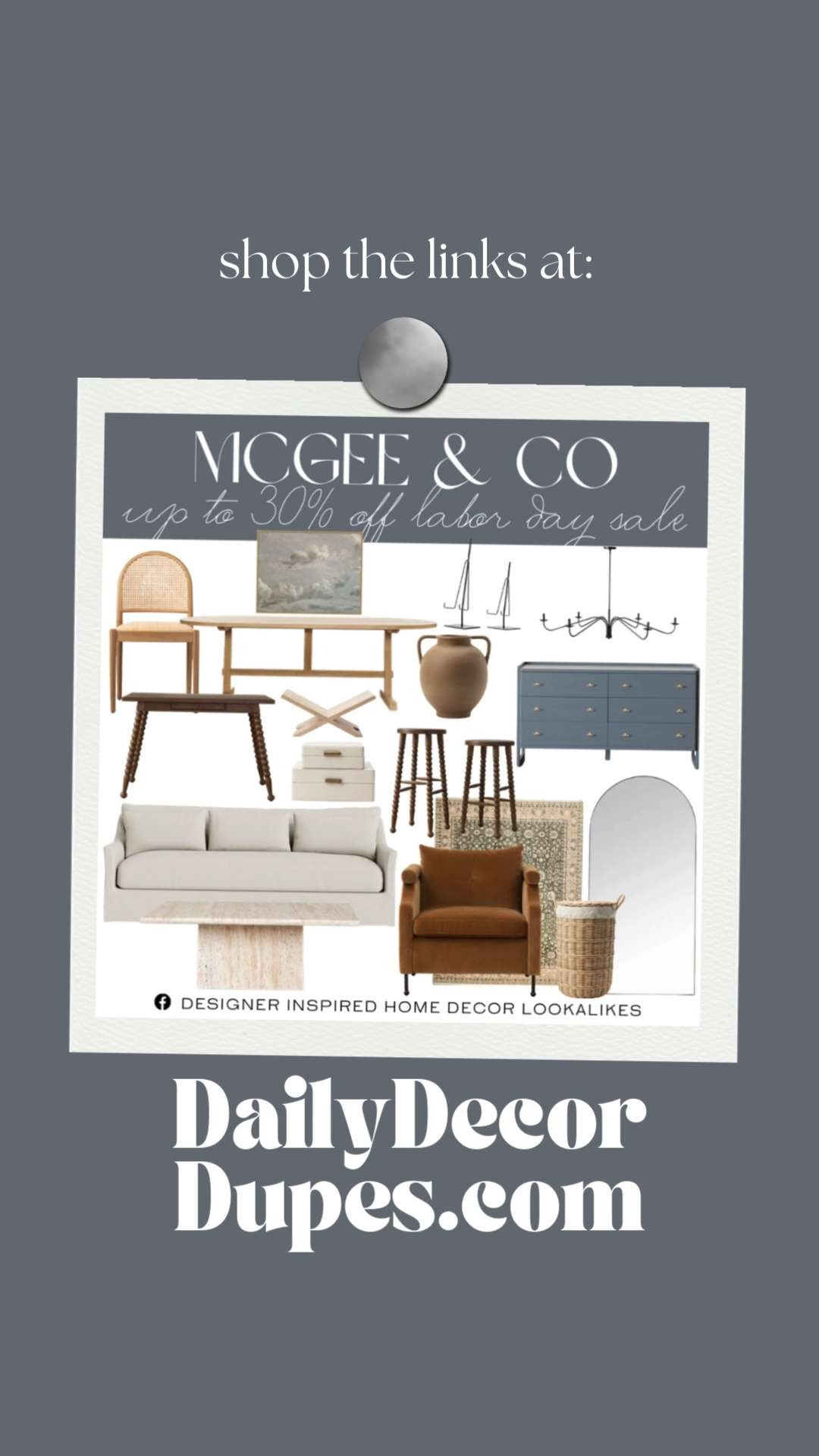 McGee & Co Labor Day Sale. Up to 30% OFF Sale. Modern Living Room Furniture. Limited-Time Furniture Discounts. Labor Day Home Sale. Chic Home Furniture Deals. Decorative Home Accents. McGee & Co Seasonal Sale.

Home more affordable option find copy cat similar look for less budget friendly affordable cheap cheaper beautiful pretty. Clearance sale coupon code discount code promo code luxury lookalike look a like Inspo inspiration inspired by idea ideas Love like these? I share multiple every day in my FB group.
#mcgeeandco #labordaysale #salealert #furnituresale #homeaccents #endofsummersale #modernhome #designerinspo  

 #LTKSeasonal #LTKHome #LTKSaleAlert