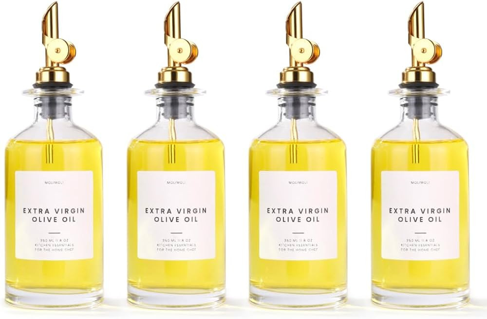 Molimoli Glass Olive Oil Cruet Set - 350ml Bottles With Weighted Pourers, Set of 4 | Amazon (US)