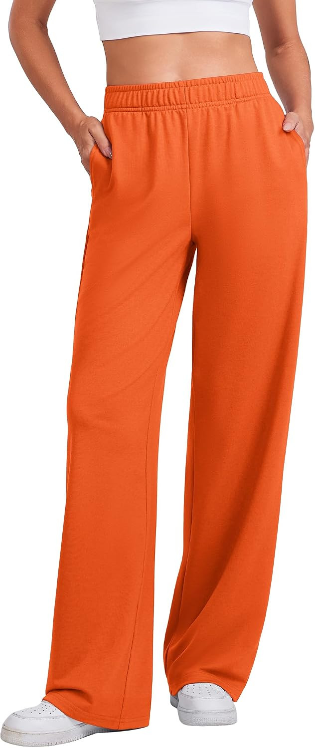 PINSPARK Women's Wide Leg Sweatpants High Waisted Baggy Lounge Travel Pants | Amazon (US)