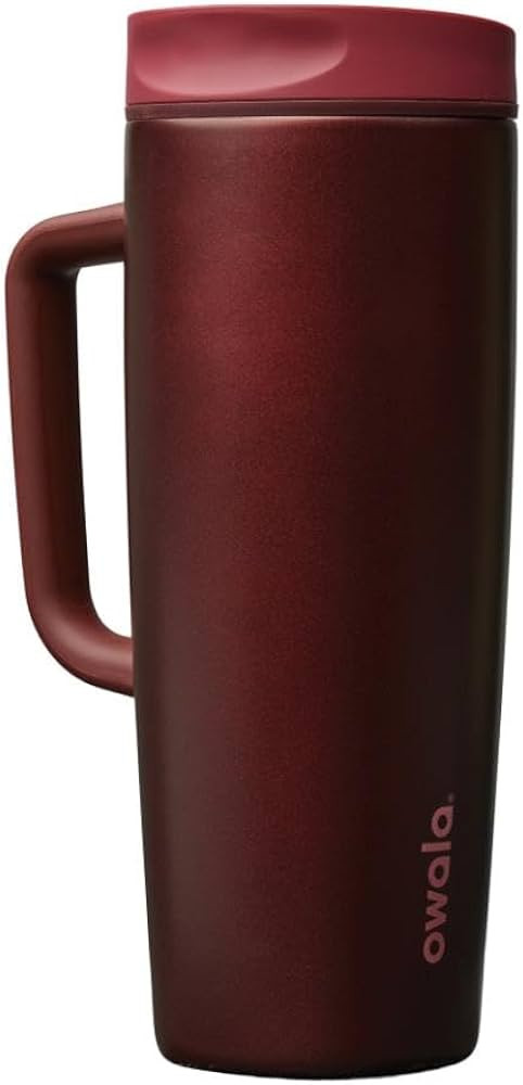 Owala SmoothSip Slider Stainless Steel Insulated Travel Mug with handle, 100% Leak Proof, For Hot... | Amazon (US)