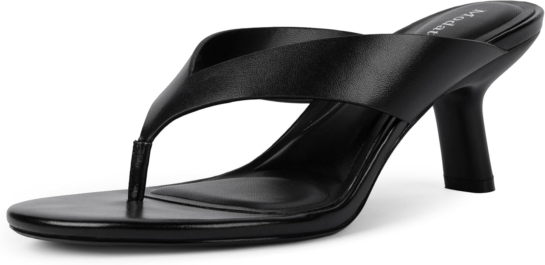 Modatope Kitten Heels for Women Flip Flops Heels Rounded Open Toe Thong Heeled Sandals | Amazon (US)