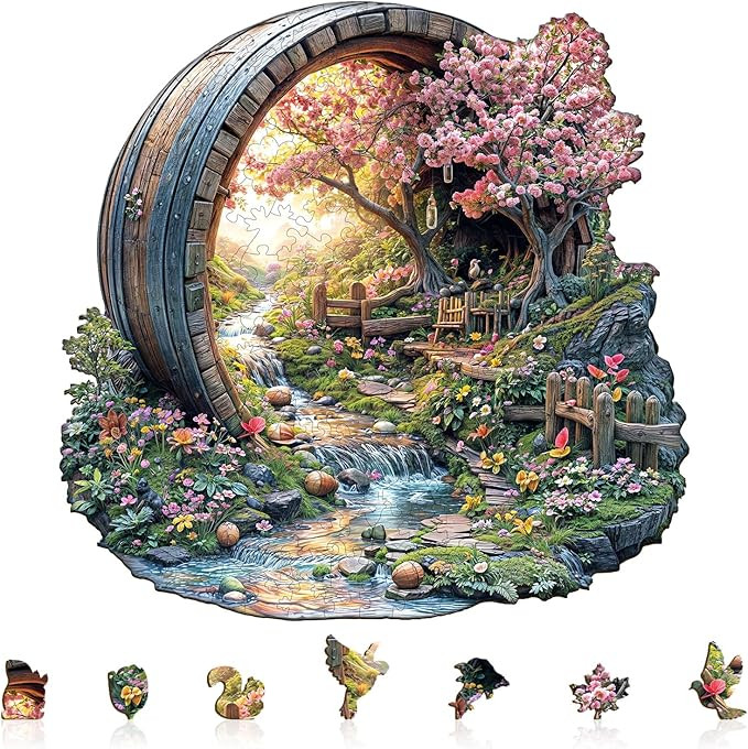 Wooden Puzzles for Adults, Spring Flower Wooden Jigsaw Puzzle for Adults, 100 Piece Unique Animal... | Amazon (US)