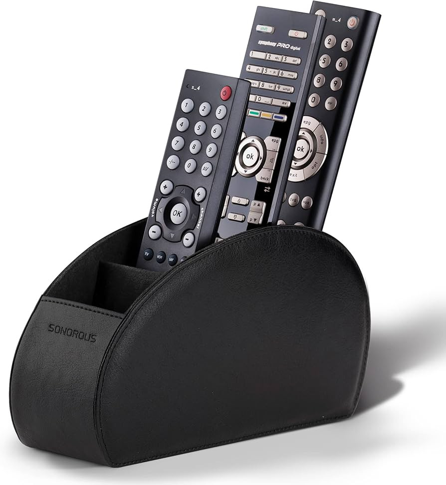 SONOROUS Premium Remote Control Holder - Luxury PU Leather TV Remote Holder with 5 Compartments -... | Amazon (US)