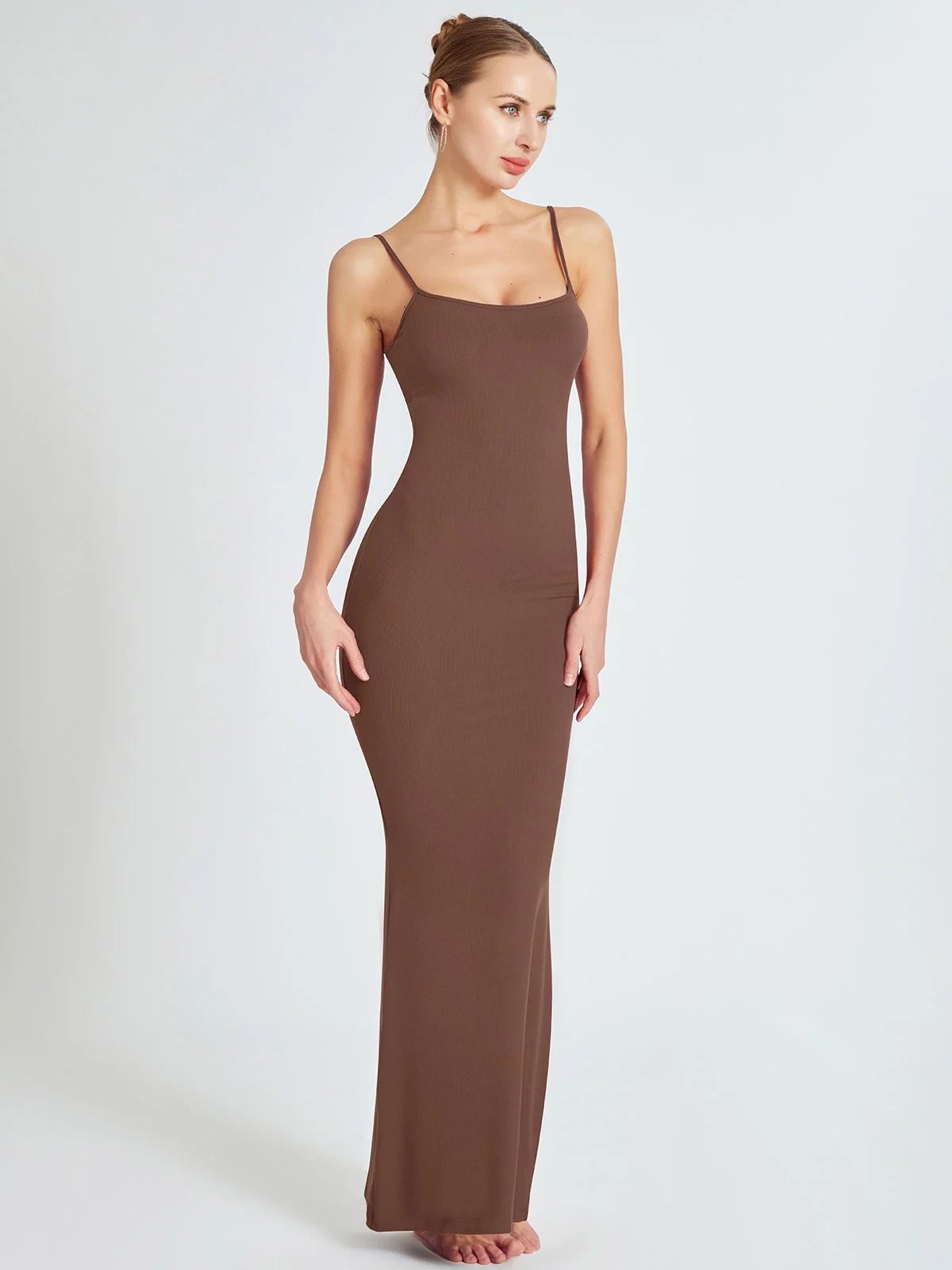 REORIA Women's Slip Dress Ribbed Solid Maxi Wrap Dresses | Walmart (US)