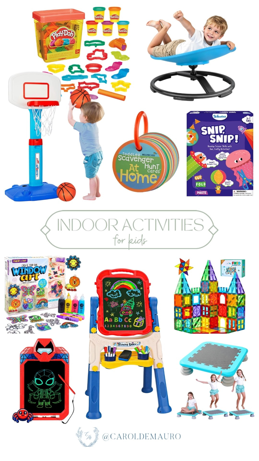 indoor activities for kids, educational toys, learn through play, screen free toys, creative toys, playdoh, indoor basketball ring, paper activity for kids, magnetic tiles

#LTKKids