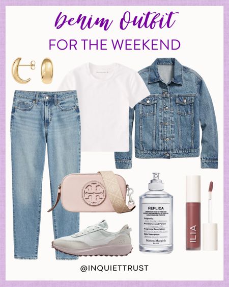 Run your errands looking stylish with this outfit: a white top, skinny jeans, denim jacket, neutral pillow bag, sneakers, and more!
#outfitinspo #springfashion #casuallook #capsulewardrobe

#LTKSeasonal #LTKbeauty #LTKstyletip