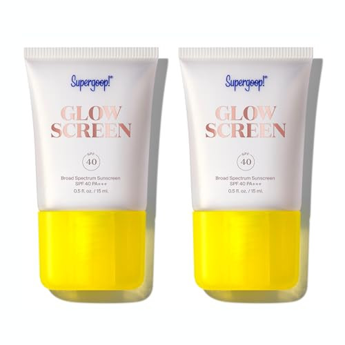 Supergoop! Glowscreen (SPF 40) - 0.5 fl oz, Pack of 2 - Glowy Primer + Broad Spectrum Sunscreen - Helps Filter Blue Light - Boosts Hydration with Hyaluronic Acid, Vitamin B5 & Niacinamide | Amazon (US)