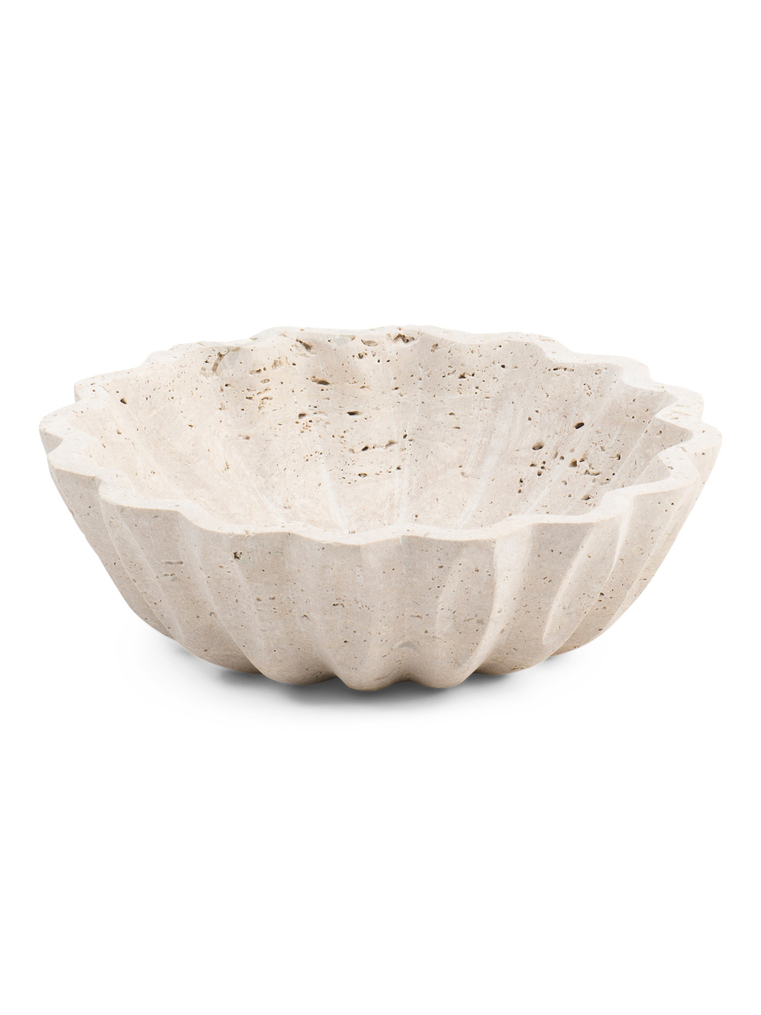 10in Fluted Travertine Stone Bowl | TJ Maxx