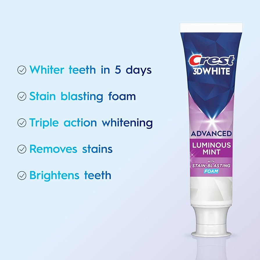 Crest 3D White Advanced, Teeth Whitening Toothpaste for Adults, 3.7 oz, 4 Pack, Cavity Protection... | Amazon (US)