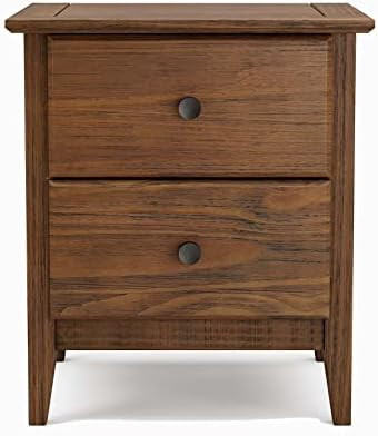 Grain Wood Furniture Greenport 2-Drawer Bedroom Nightstand, Solid Wood with Brushed Walnut Finish | Amazon (US)