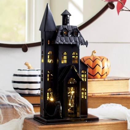 Pre-Lit Haunted House, 12in | Grandin Road