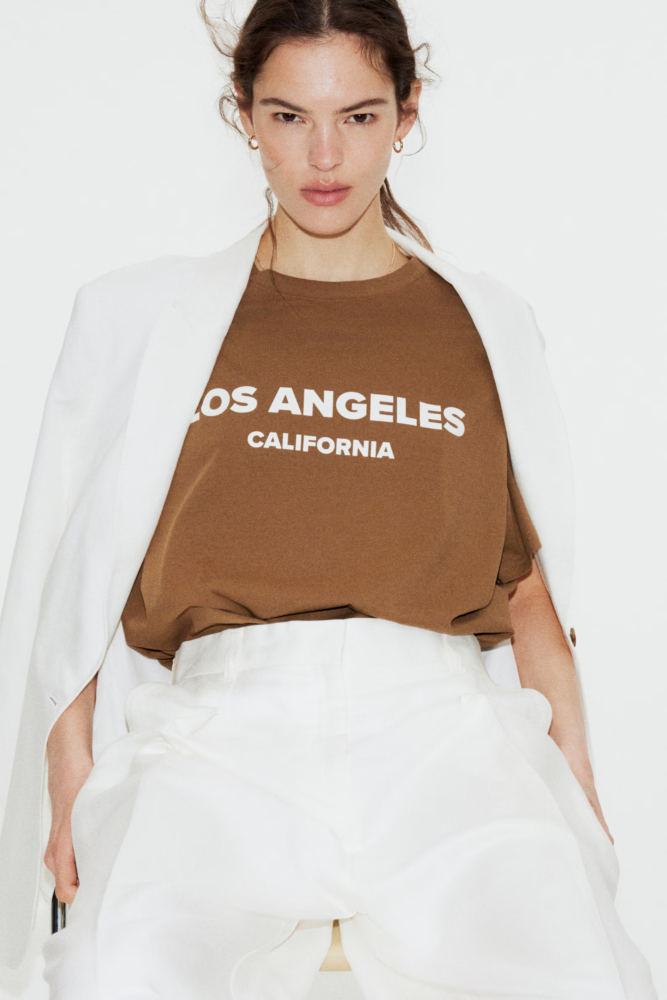 Oversized T-Shirt - Navy blue/Silver Lake - Ladies | H&M US | H&M (US + CA)