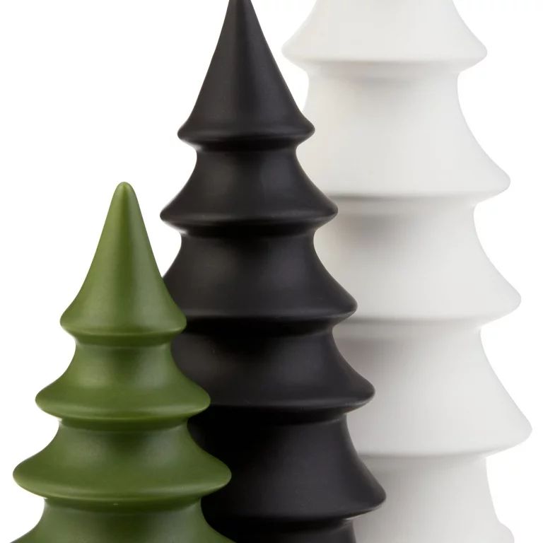 Holiday Time 3-Count Christmas Season Ceramic Christmas Tree Figurines, Various Colors, Various S... | Walmart (US)