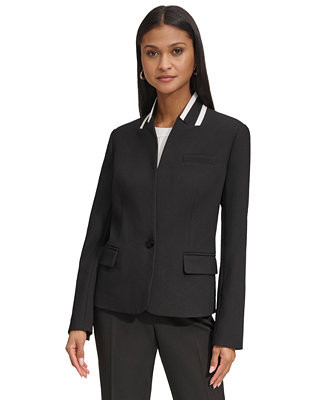 Women's Reverse Lapel One Button Blazer | Macy's