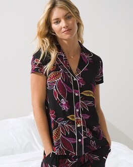 Short Sleeve Notch Collar Pajama Top | Soma Intimates