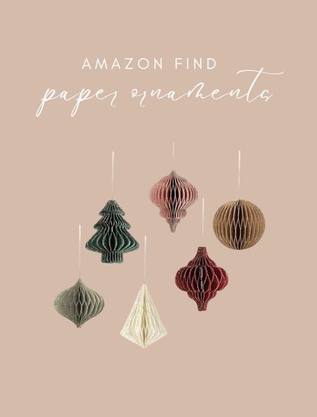 6 piece honeycomb paper Christmas tree ornaments on Amazon for just $7.99! Comes in three assortments. 

#LTKHoliday #LTKhome