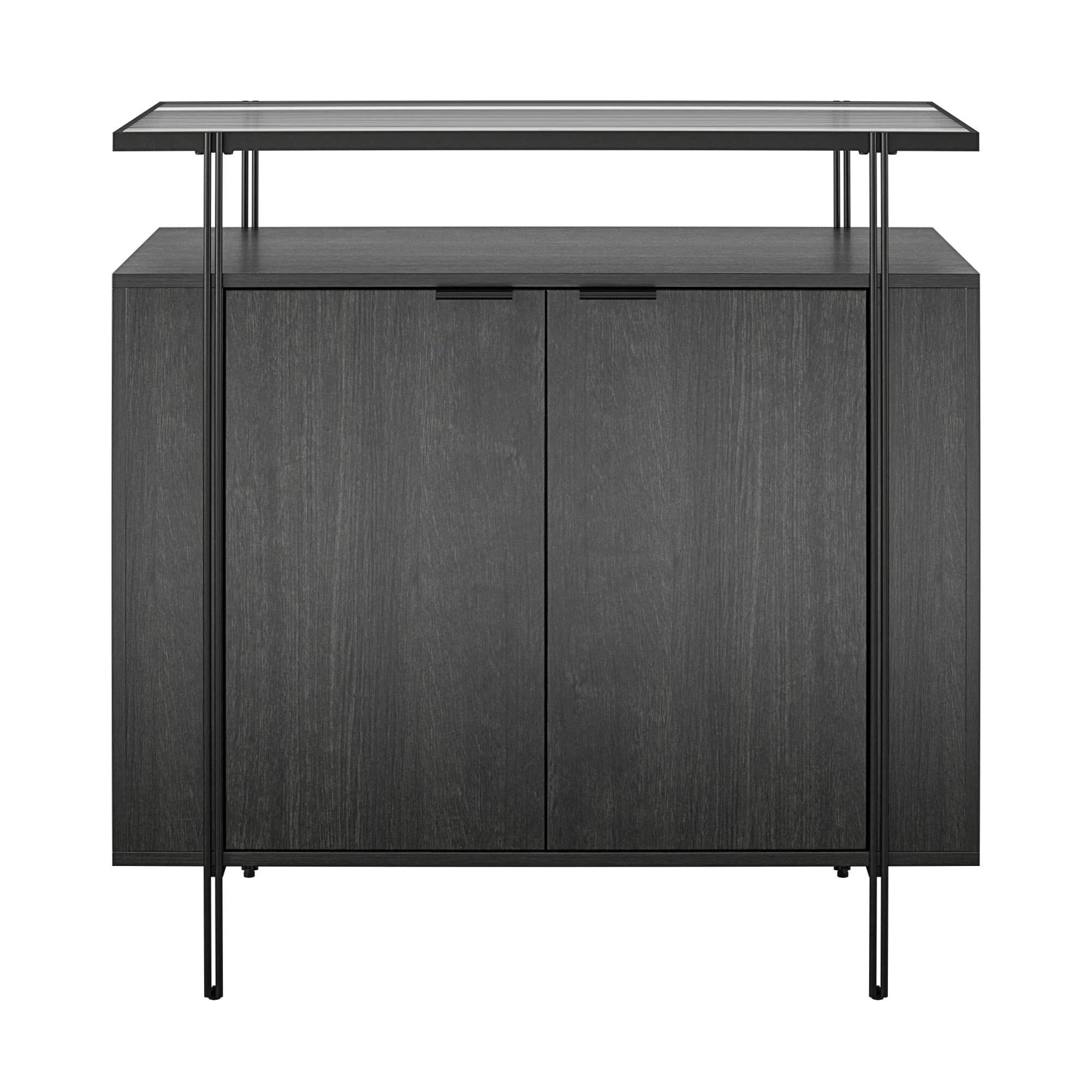 Vance Bar Cabinet, Black Oak | Walmart (US)