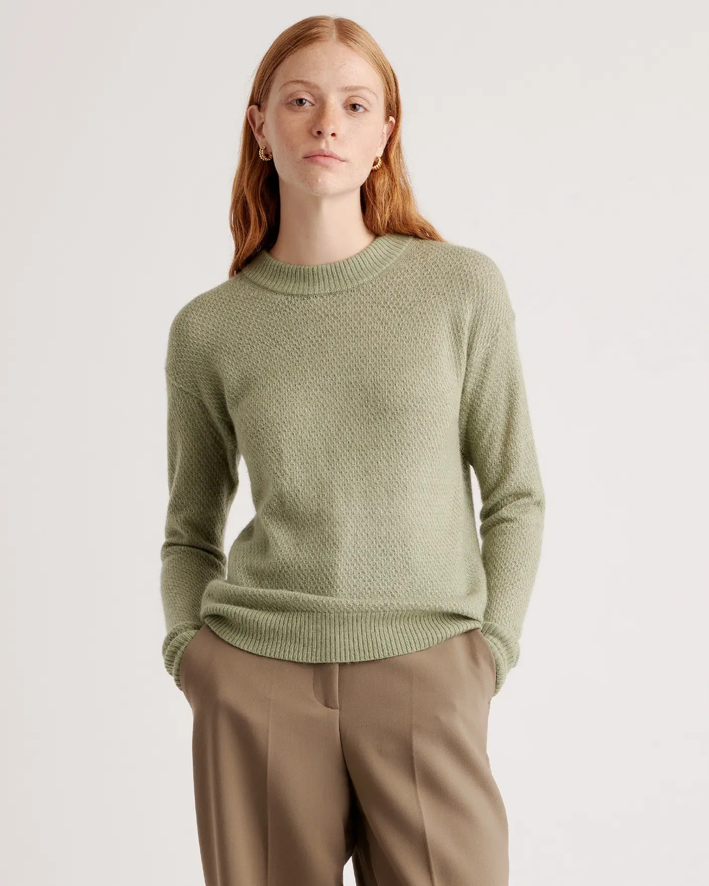 Baby Alpaca-Wool Diamond Stitch Crew | Quince