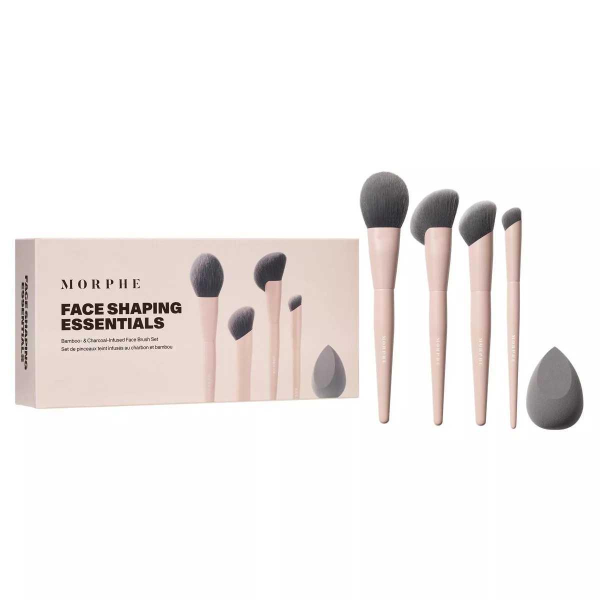 Morphe Face Shaping Essentials Bamboo & Charcoal-Infused Face Brush Set - 5pc - Ulta Beauty | Target