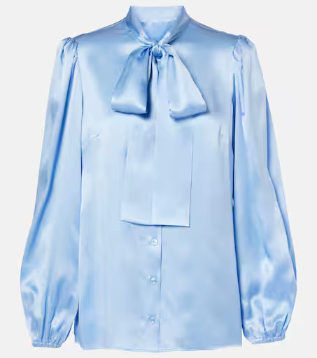 Bow-detail silk satin blouse | Mytheresa (US/CA)