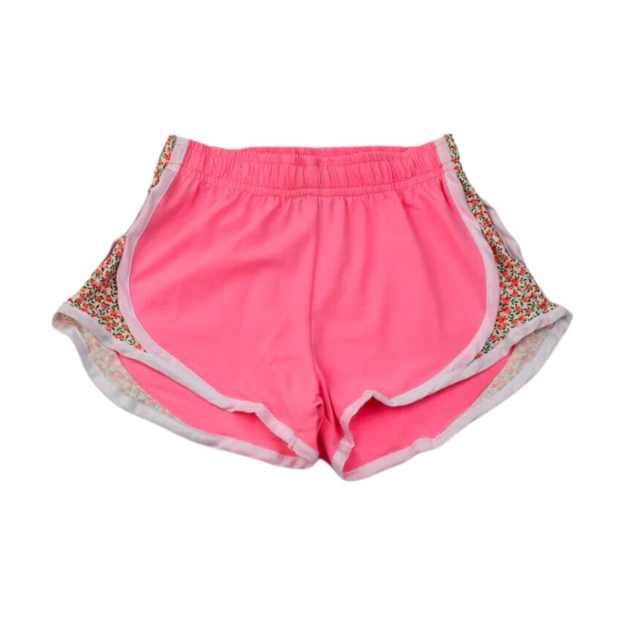 Fantasia Too Athletic Shorts - Pink with Floral Sides | JoJo Mommy