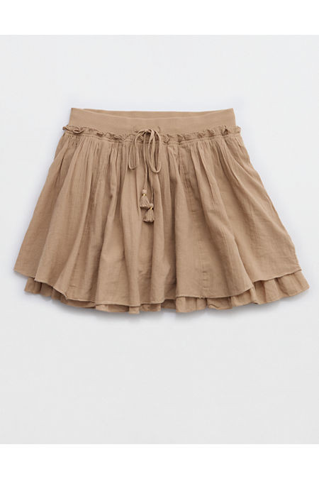 Aerie Gauze Mini Skirt Women's Toasted Almond XXS | Aerie