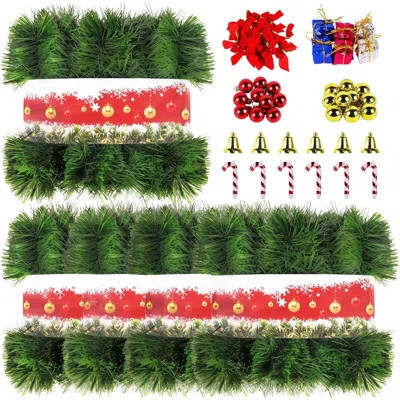 5 Pack 250ft Christmas Green Garland Flower For Christmas And Non-lit Soft Holiday Decor For Outdoor Indoor Artificial Twist Greenery Garland Home Art | Wayfair North America