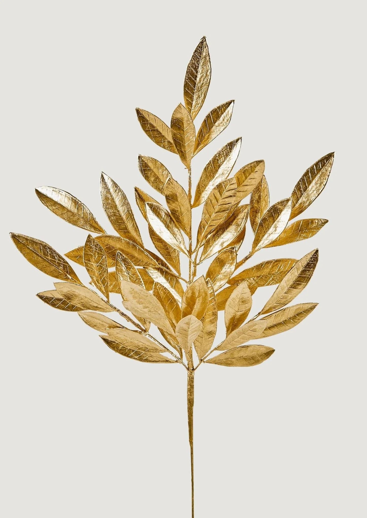 Faux Bay Leaf Spray in Metallic Gold - 24" | Afloral