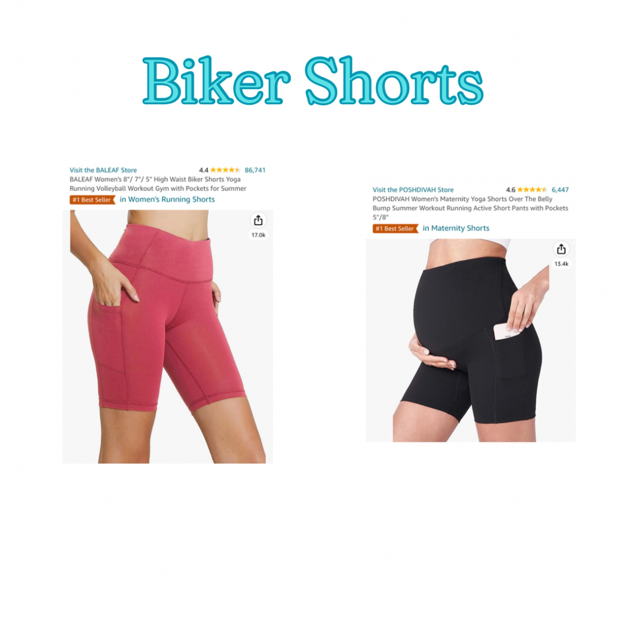 Biker shorts with amazing reviews! Maternity and non maternity! 

#LTKunder50 #LTKbump #LTKFitness