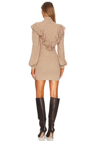 Della Sweater Dress in Camel | Revolve Clothing (Global)