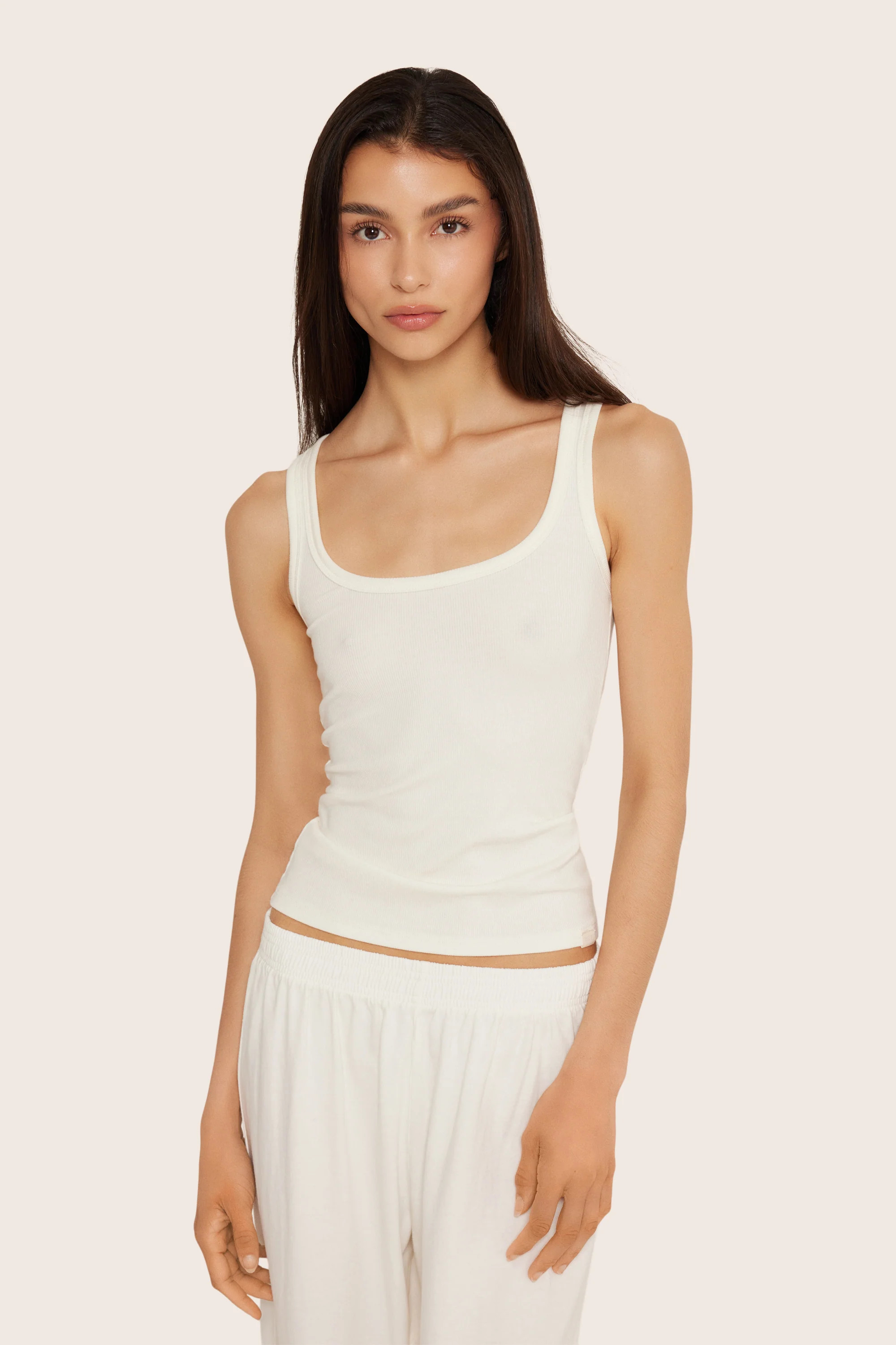 RIBBED MODAL BODY TANK - BLANC | SET Active