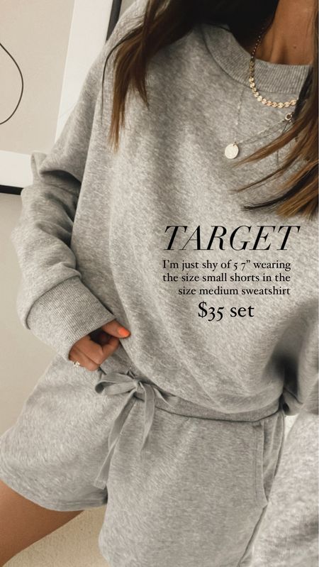 Target matching set, I’m just shy of 5’7 wearing the size S shorts and M sweatshirt #StylinbyAylin #Aylin 

#LTKstyletip #LTKfindsunder50