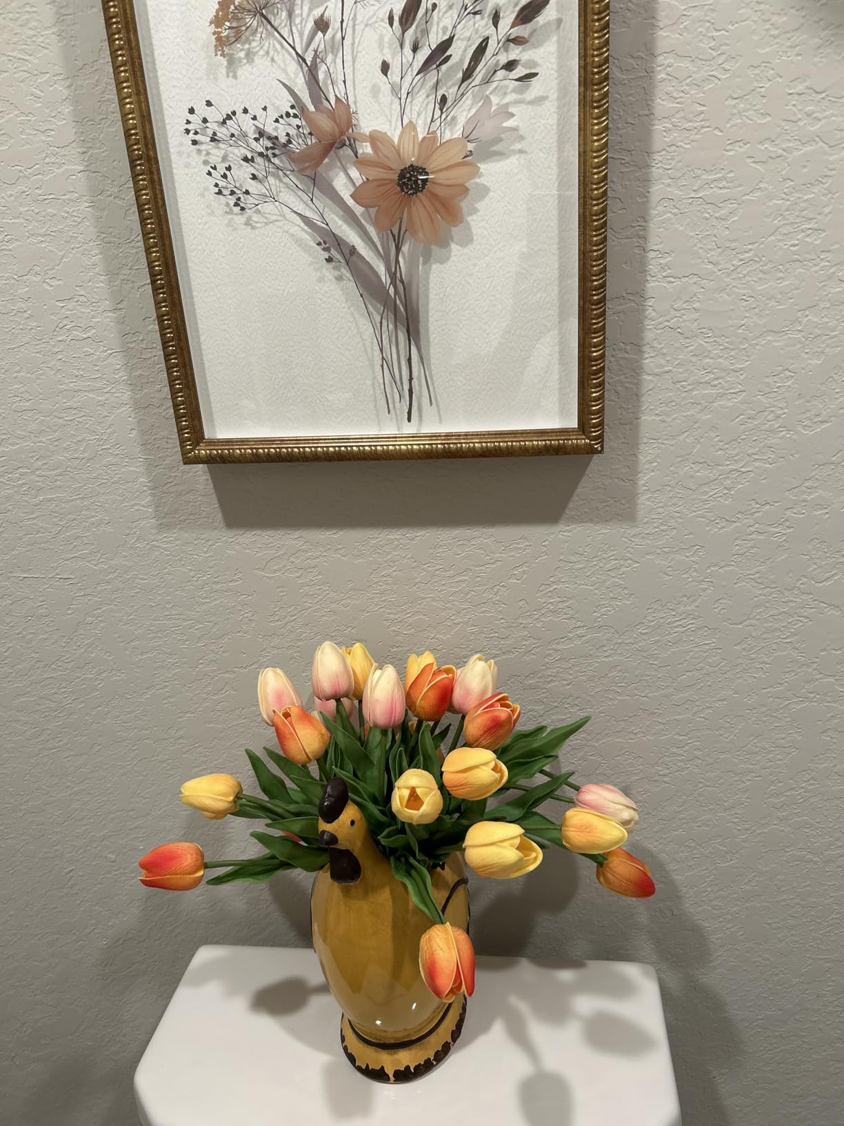 10 Pcs Pink Artificial Tulips - Real Touch Faux Flowers, 13.5" - Bulk for Vase, Centerpieces, Hom... | Amazon (US)