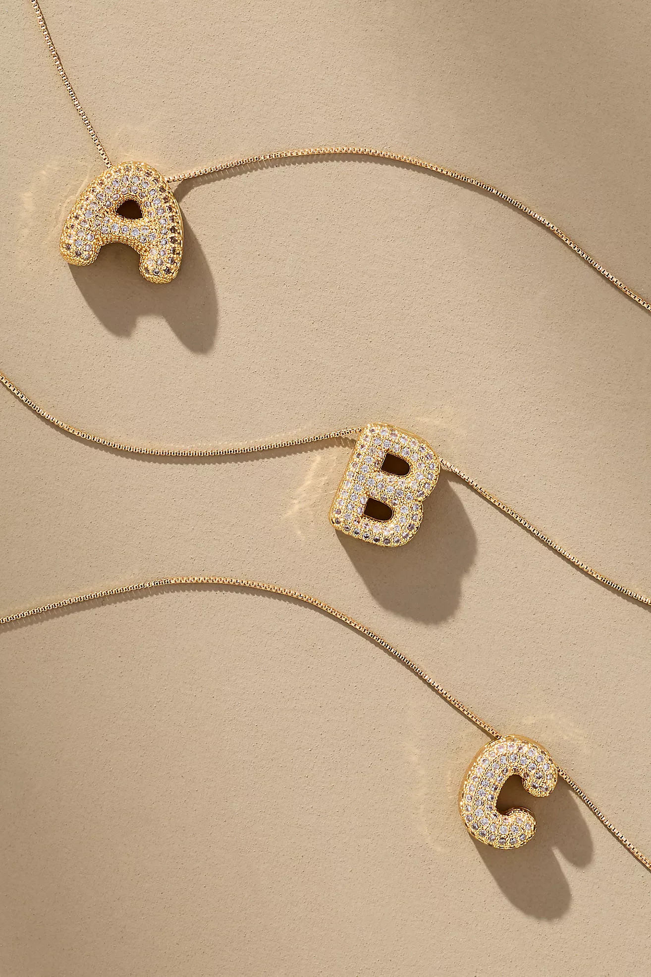 Pavé Bubble Letter Monogram Necklace | Anthropologie (US)