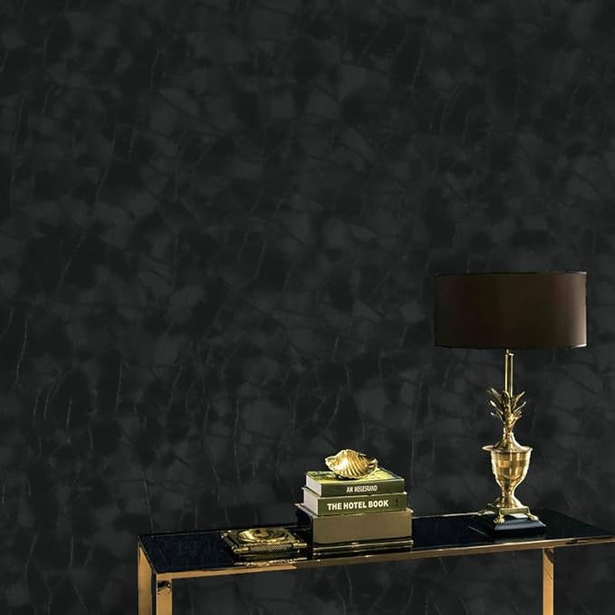 Yasinet Peel and Stick Wallpaper Black Removable Wallpaper Modern Black Contact Paper Dark Thicke... | Amazon (US)