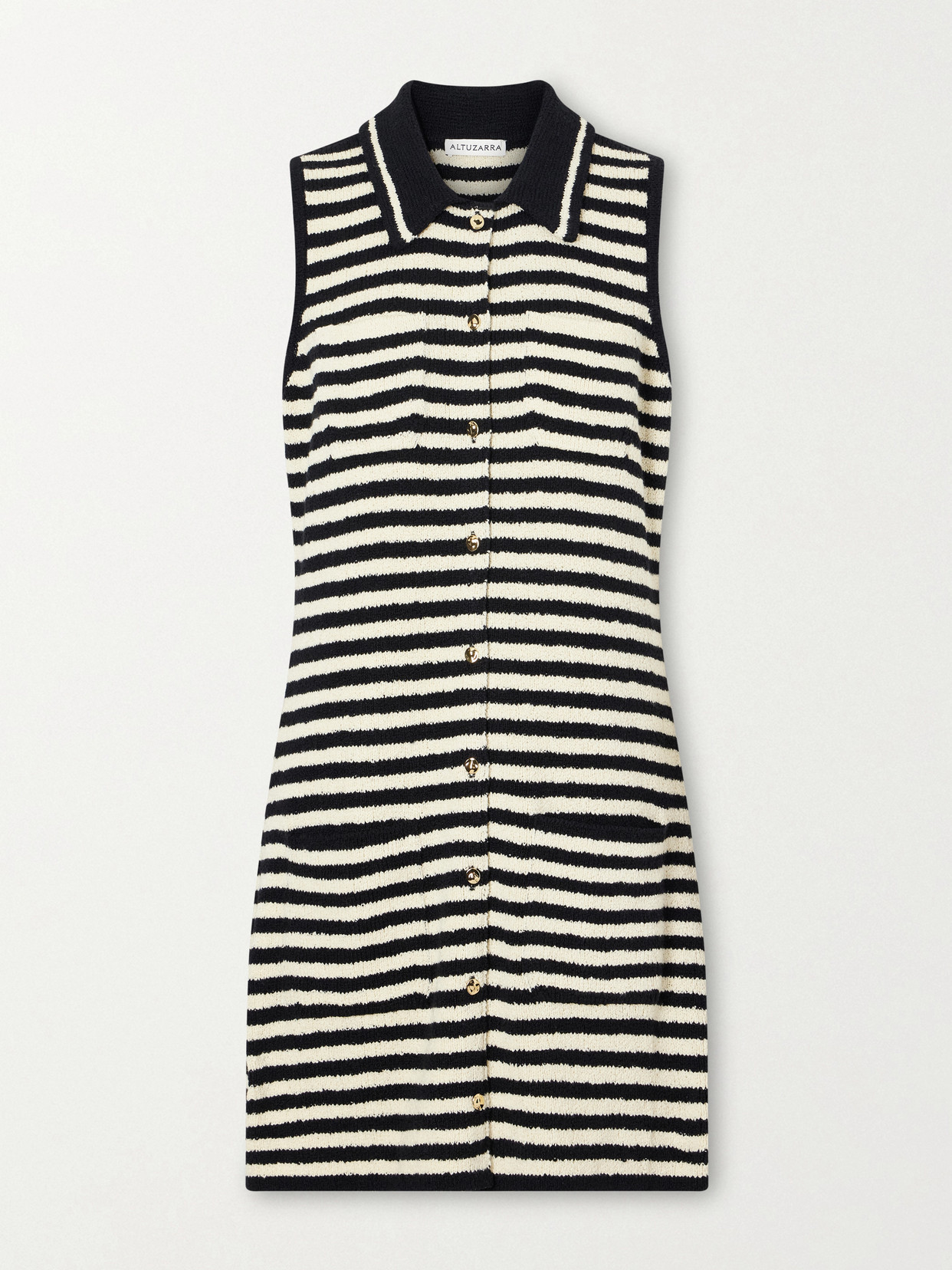 Altuzarra - Mamie Striped Cotton-blend Bouclé Mini Dress - Black | NET-A-PORTER (US)