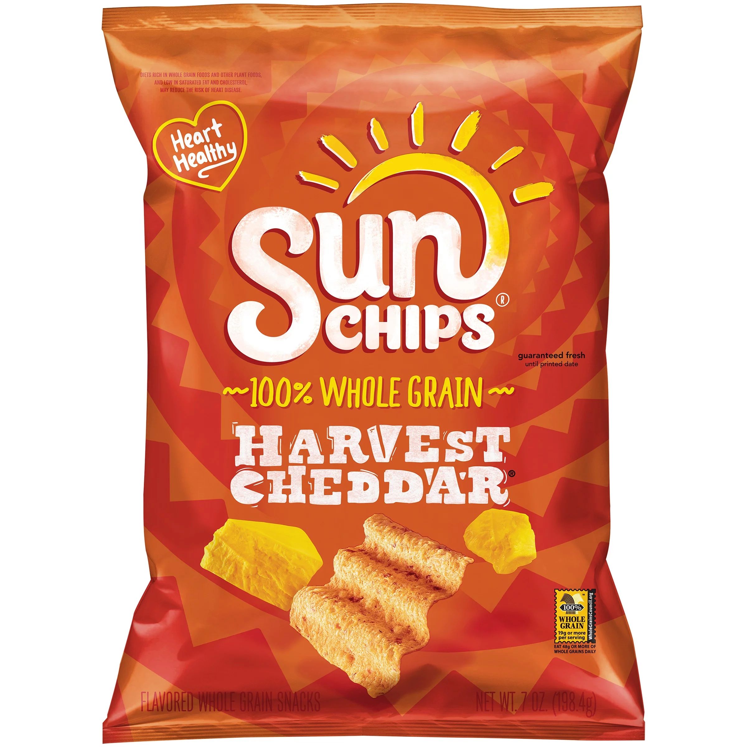 SunChips Harvest Cheddar Flavored Whole Grain Snacks, 7 oz. Bag | Walmart (US)