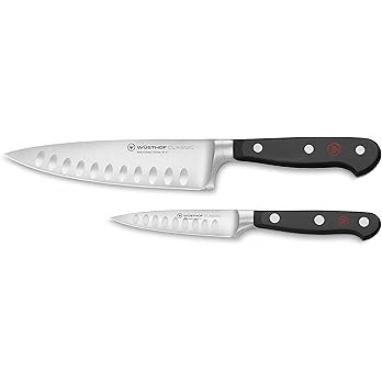 Wüsthof Classic Hollow Edge 2-Piece Chef's Knife Set, Black, 6-inch and 3.5-inch | Amazon (US)