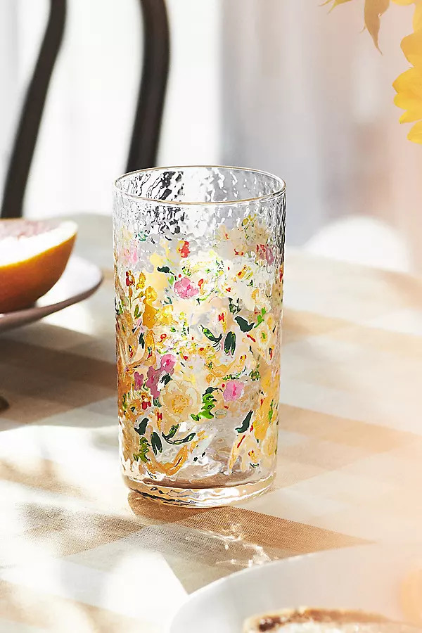 Roma Floral Tumbler Glasses, Set of 4 | Anthropologie (US)