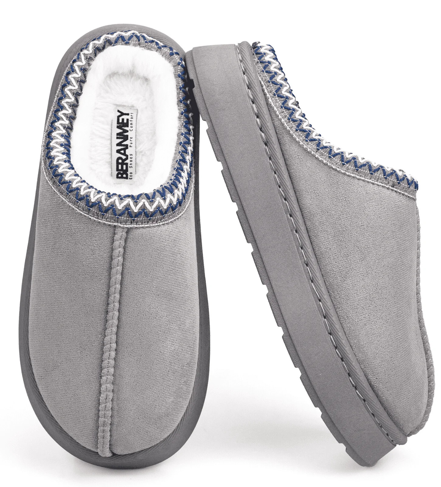 BERANMEY Cozy Platform Fuzzy Slippers for Women and Men Short Ankle Slippers with Anti-Slip Sole ... | Walmart (US)