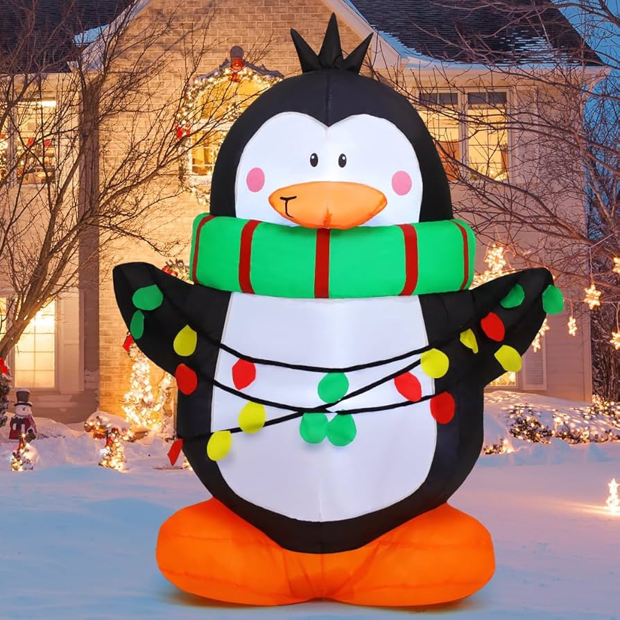 GOOSH 4.2 FT Christmas Inflatables Outdoor Decoration Penguin Inflatables Christmas Blow Up Yard ... | Amazon (US)