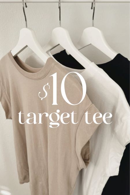 $10 Target tees! I’m just shy of 5’7 and wear the size XS , StylinByAylin 

#LTKSeasonal #LTKstyletip #LTKunder50